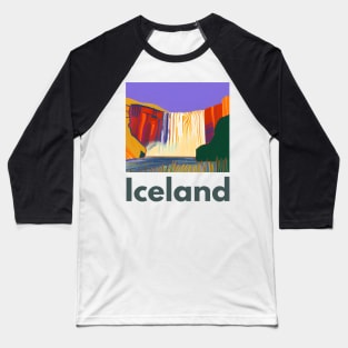 Iceland Skogafoss Baseball T-Shirt